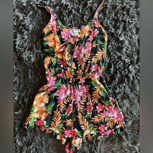 Woman’s floral tank/shorts romper